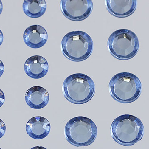 blue light sapphire 3 sizes 4mm 6mm 8mm round sticky rhinestones stick on gems self adhesive jewels lead free  face stones party cosplay face gemstones rhinestones card making invitations body jewels skin phone craft embellishments with glue sparkle crafting scrapbooking diy peel and stick halloween birthday wedding shinny allstarco plastic sticky back jewels stickon stick-on rave jewels diy flat back