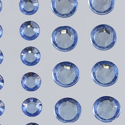 blue light sapphire 3 sizes 4mm 6mm 8mm round sticky rhinestones stick on gems self adhesive jewels lead free  face stones party cosplay face gemstones rhinestones card making invitations body jewels skin phone craft embellishments with glue sparkle crafting scrapbooking diy peel and stick halloween birthday wedding shinny allstarco plastic sticky back jewels stickon stick-on rave jewels diy flat back