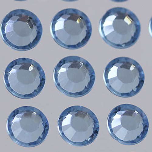 light blue sapphire round sticky rhinestones stick on gems self adhesive jewels lead free  face stones party cosplay face gemstones rhinestones card making invitations body jewels skin phone craft embellishments with glue sparkle crafting scrapbooking diy peel and stick halloween birthday wedding shinny allstarco plastic sticky back jewels stickon stick-on rave jewels diy flat back