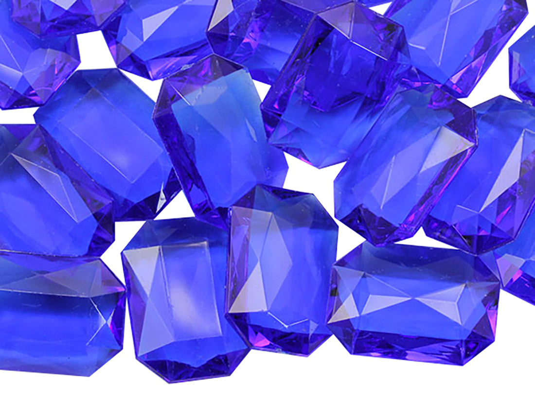 blue sapphire octagon acrylic pointed back point back gems treasure jewels plastic gemstones for games parties pirate bounty hunt stones for treasure chests party favors center pieces table scatters theatrical swashbuckler jewels props larp easter egg hunt allstarco