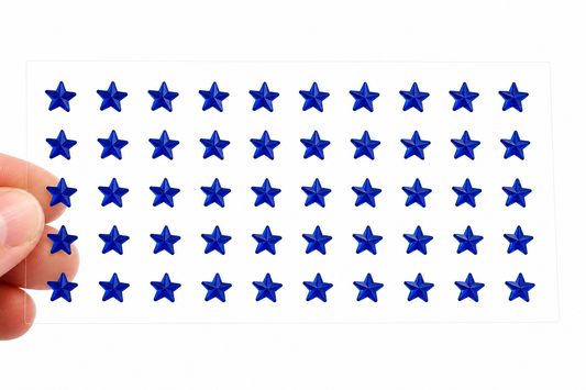 Blaue Aufkleben Star Edelsteine
