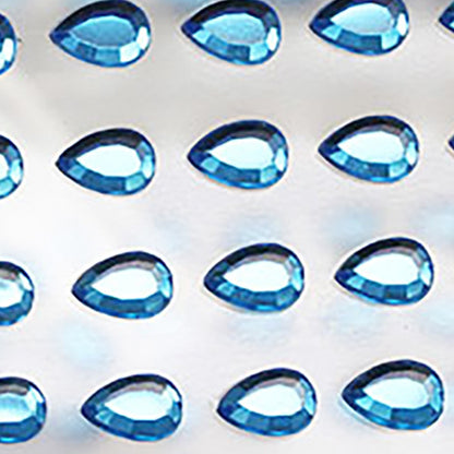 blue sapphire teardrop tear pear stick on gems self adhesive jewels lead free face stones party cosplay face gemstones rhinestones card making invitations body jewels skin phone craft embellishments with glue sparkle crafting scrapbooking diy peel and stick halloween birthday wedding shinny allstarco plastic sticky jewels stickon stick-on rhinestones