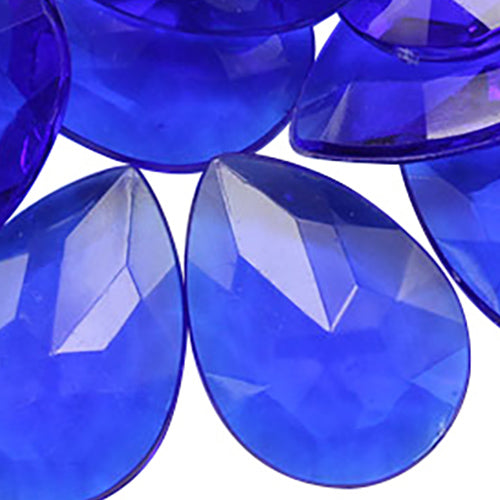 blue sapphire teardrop pear acrylic pointed back point back gems treasure jewels plastic gemstones for games parties pirate bounty hunt stones for treasure chests party favors center pieces table scatters theatrical swashbuckler jewels props larp easter egg hunt allstarco