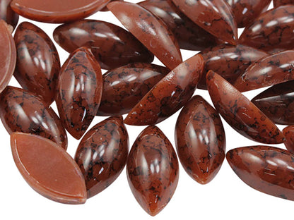 Brown Marble Flat Back Oval Cabochons