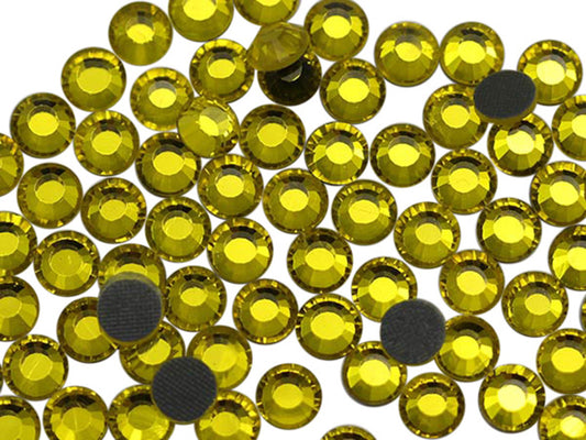 yellow citrine hotfix rhinestones heat set glass gems iron on nail art jewels garment embellishments hot glue décor gems hot fix stones for diy crafts clothing design allstarco