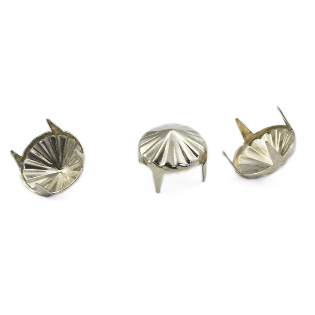 silver cone studs round nailheads prongs with legs non rusting brass decorative studs embellishments clothing making costume making diy crafts purses leathercraft leather work design allstarco handbags bracelets flipflops jackets denim cotton fabric decor embellish