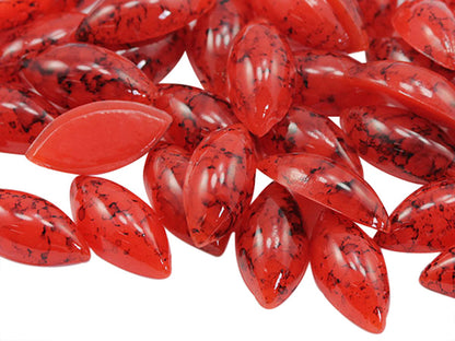 Red Coral Flat Back Oval Cabochons