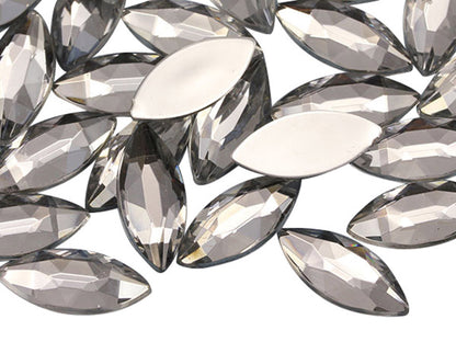 crystal clear navette flat back acrylic gems plastic marquise horse eye rhinestones for craft gemstones body jewels face skin cabochons embellishments cosplay prop making jewelry making party diy crafts costume making scrapbooking high quality allstarco décor stones larp events film making