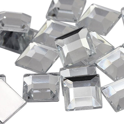 crystal clear square flat back acrylic gems plastic rhinestones for craft gemstones body jewels face skin cabochons embellishments cosplay prop making jewelry making party diy crafts costume making scrapbooking high quality allstarco décor stones larp events film making