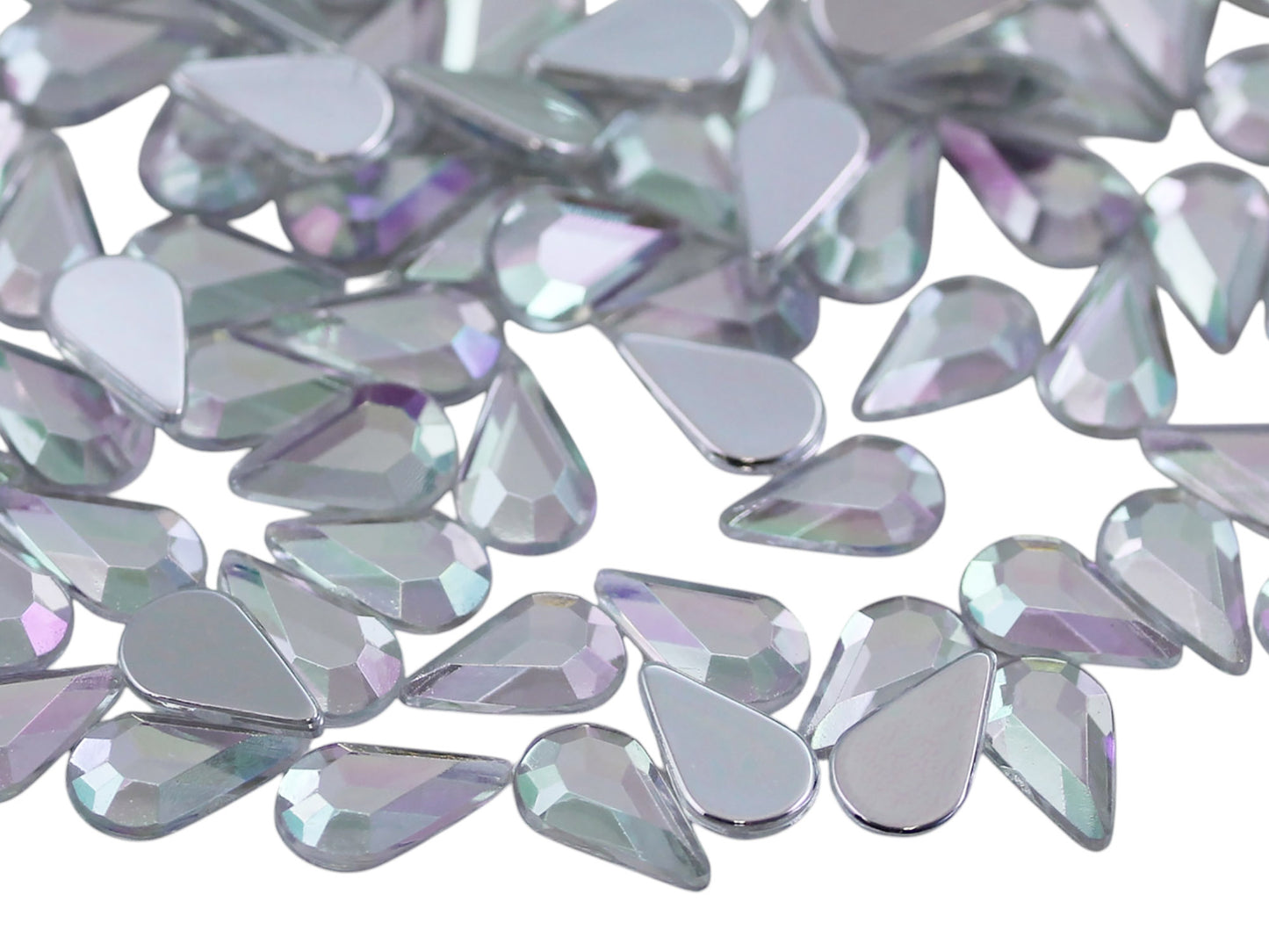 Kristallklare AB Flachem Rücken Tränenform  Gems