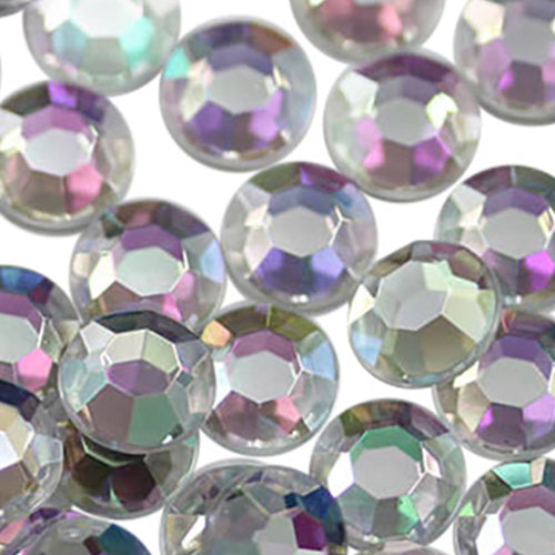 crystal ab iridescent round circle flat back acrylic gems plastic rhinestones for craft gemstones body jewels face skin cabochons embellishments cosplay prop making jewelry making party diy crafts costume making scrapbooking high quality allstarco décor stones larp events film making card making crafting school kids fun creative