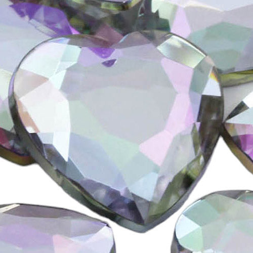 crystal ab iridescent heart flat back acrylic gems valentine's day love gift girlfriend boyfriend mom dad family plastic rhinestones for craft gemstones body jewels face skin cabochons embellishments cosplay prop making jewelry making party diy crafts costume making scrapbooking high quality allstarco décor stones larp events film making
