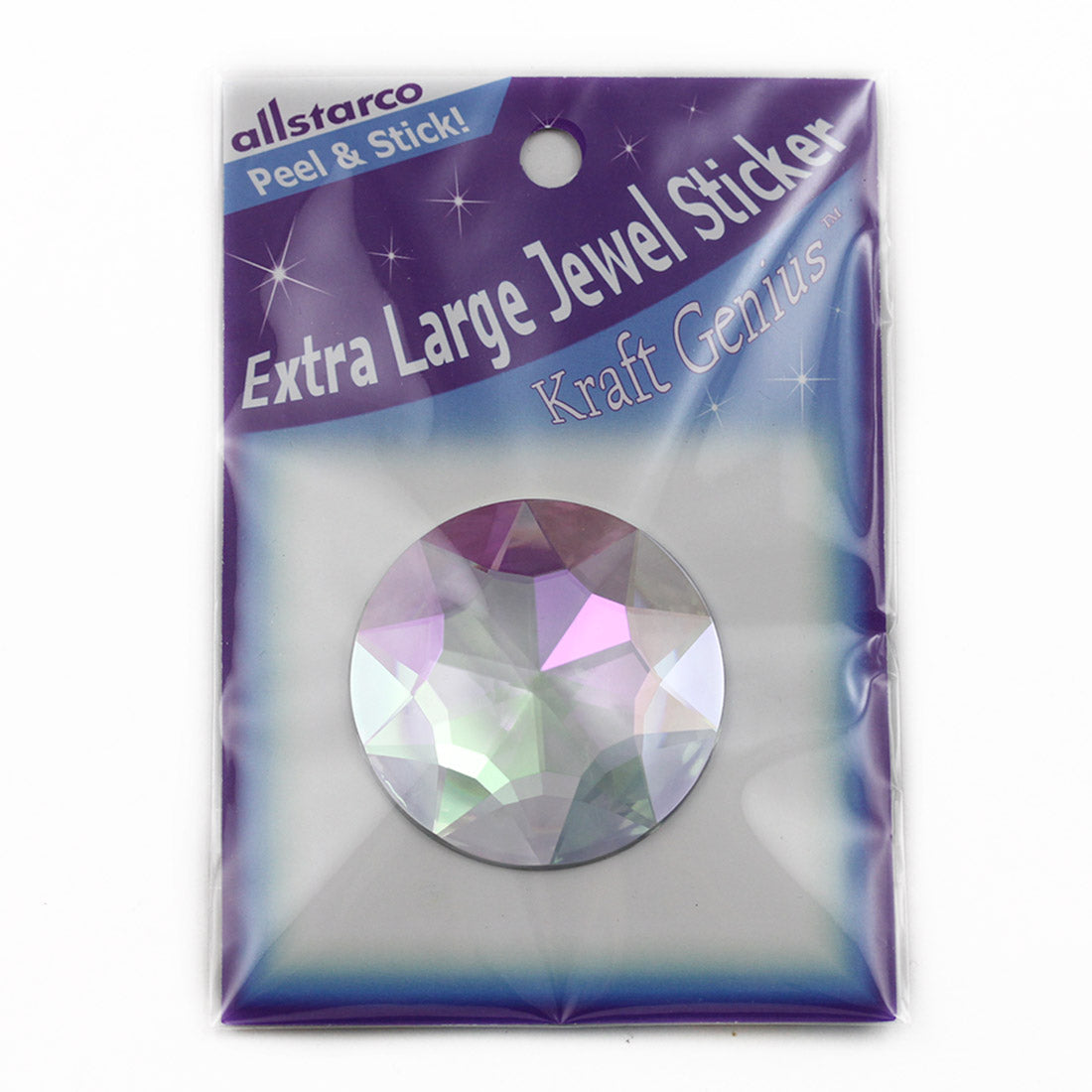 Crystal Clear AB Extra Large Stick On Round Gems