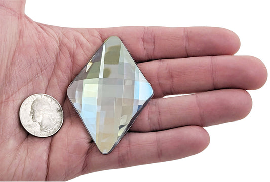 crystal ab clear iridescent extra large diamond flat back big jumbo huge acrylic gems plastic rhombus rhinestones for craft gemstones body jewels face skin cabochons embellishments cosplay prop making jewelry making party diy crafts costume making scrapbooking high quality allstarco décor stones larp events film making