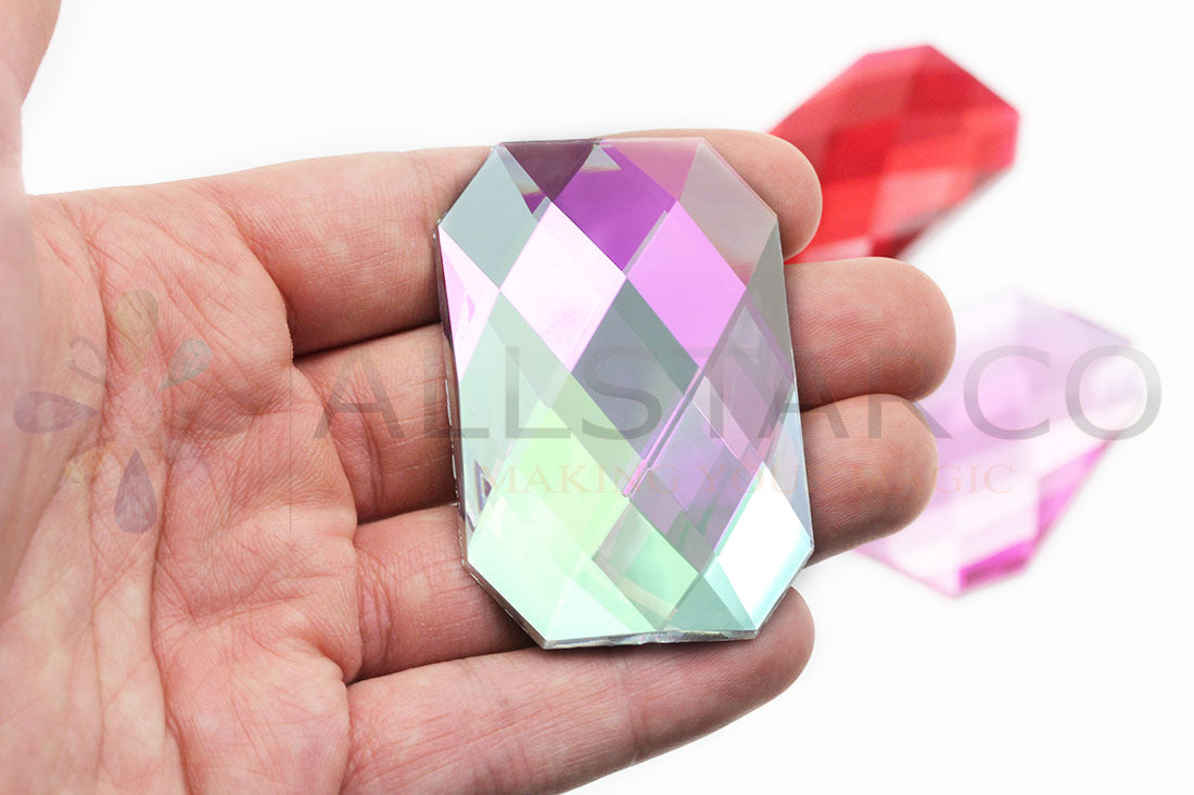 crystal clear ab extra large stick on octagon gems plastic sticky jewels self adhesive rhinestones big gemstones huge stones acrylic cabochons for cosplay prop making steven universe diy craft furniture embellishments display merchandising windows décor walls theater decoration film making lead free with glue peel and stick stickon allstarco