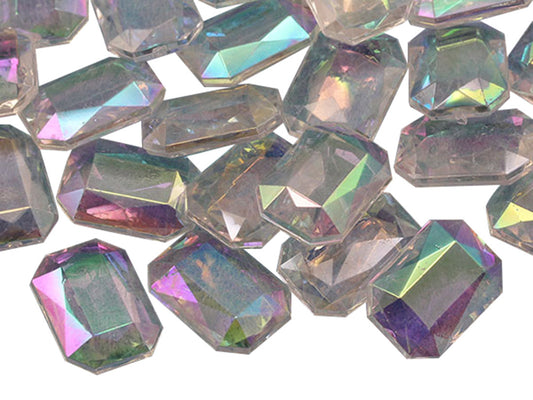crystal ab octagon emerald acrylic diamonds wedding plastic décor gems confetti table scatter aquarium jewels stones iridescent party stones special occasions bridal showers sparkling decorations  vase fillers centerpieces dazzle accent floral arrangements point back gemstones allstarco diy crafts crafting