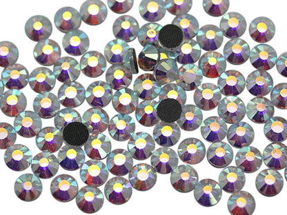 crystal ab iridescent rainbow hotfix rhinestones heat set glass gems iron on nail art jewels garment embellishments hot glue décor gems hot fix stones for diy crafts clothing design allstarco