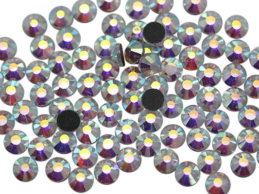 crystal ab iridescent rainbow hotfix rhinestones heat set glass gems iron on nail art jewels garment embellishments hot glue décor gems hot fix stones for diy crafts clothing design allstarco