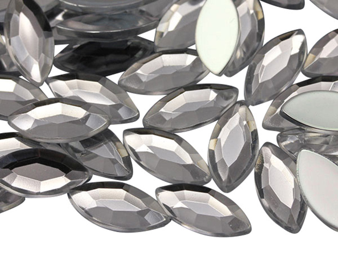 crystal clear navette flat back acrylic gems plastic marquise horse eye rhinestones for craft gemstones body jewels face skin cabochons embellishments cosplay prop making jewelry making party diy crafts costume making scrapbooking high quality allstarco décor stones larp events film making