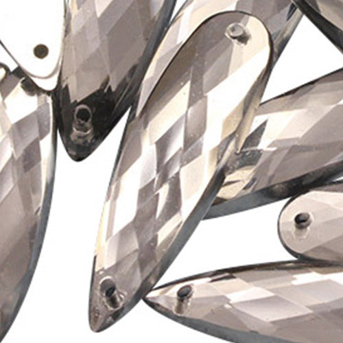 Gemas alargadas transparentes para coser en forma de lágrima (28 x 8 mm), 30 unidades