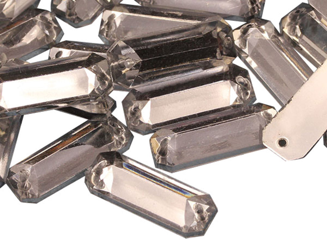 crystal clear baguette rectangle rectangular flat back sew on sewing beads craft gems plastic rhinestones acrylic gemstones jewels with holes for clothing embellishments costume making cosplay diy garment prop making dress jewels for fabric crystals allstarco