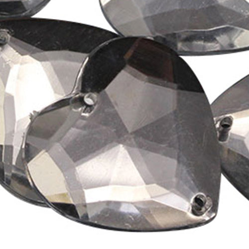 crystal clear heart valetine's day love flat back sew on sewing beads craft gems plastic rhinestones acrylic gemstones jewels with holes for clothing embellishments costume making cosplay diy garment prop making dress jewels for fabric crystals allstarco