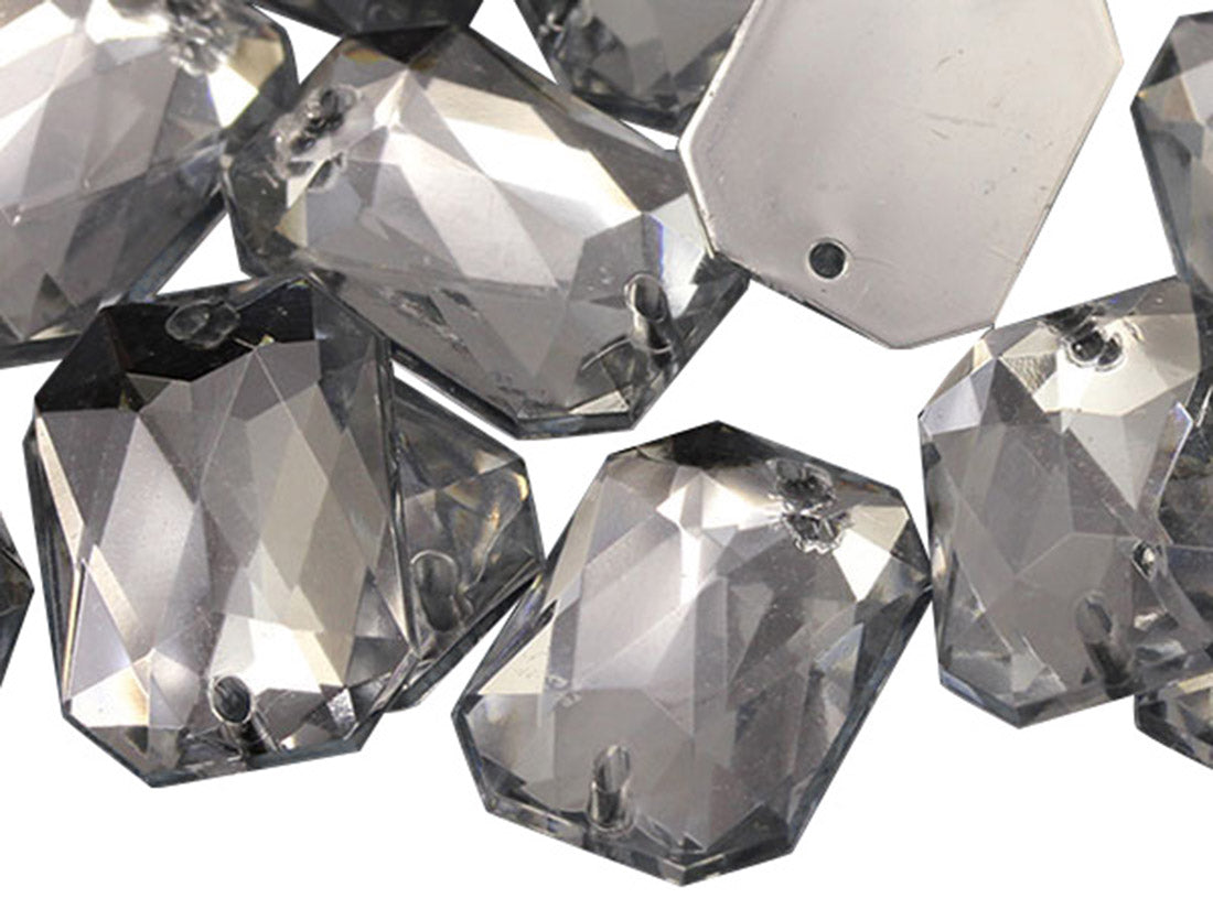 crystal clear octagon flat back sew on sewing beads craft gems plastic rhinestones acrylic gemstones jewels with holes for clothing embellishments costume making cosplay diy garment prop making dress jewels for fabric crystals allstarco