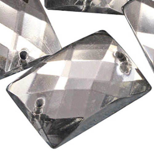 crystal clear rectangle rectangular flat back sew on sewing beads craft gems plastic rhinestones acrylic gemstones jewels with holes for clothing embellishments costume making cosplay diy garment prop making dress jewels for fabric crystals allstarco