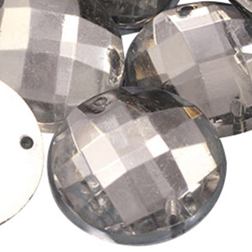 crystal clear sew on round flat back acrylic gems jewels gemstones sewing embellishments garment making diy craft costume making