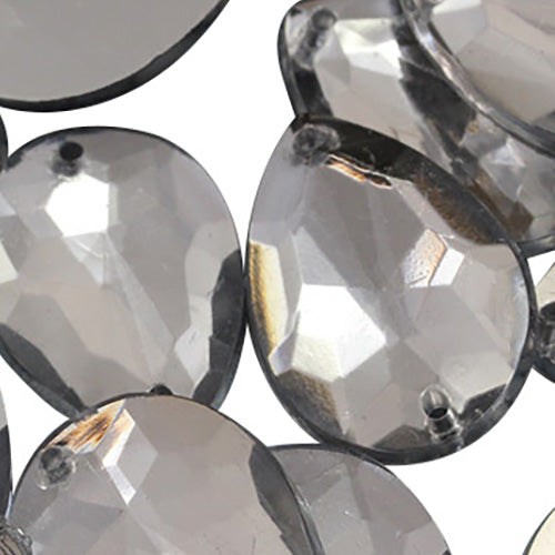 Crystal Clear Teardrop Sew On Gems - 18x13mm - 50 Pieces