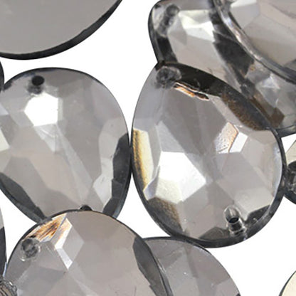 Crystal Clear Teardrop Sew On Gems - 18x13mm - 50 Pieces