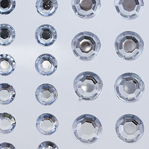 crystal clear 3 sizes 4mm 6mm 8mm round sticky rhinestones stick on gems self adhesive jewels lead free  face stones party cosplay face gemstones rhinestones card making invitations body jewels skin phone craft embellishments with glue sparkle crafting scrapbooking diy peel and stick halloween birthday wedding shinny allstarco plastic sticky back jewels stickon stick-on rave jewels diy flat back