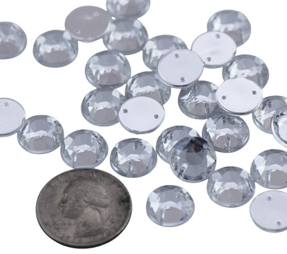 Strass à coudre, à dos plat, transparents