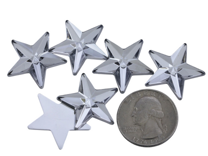 Kristallklare Stern-Edelsteine mit flacher Rückseite