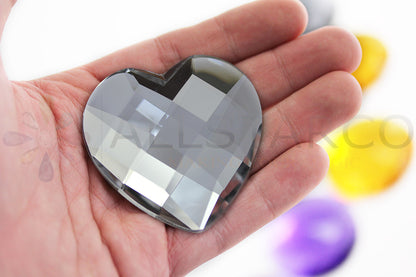 crystal clear heart love valentine's day gift girlfriend mom dad extra large huge big jumbo flat back acrylic gems plastic rhinestones for craft gemstones body jewels face skin cabochons embellishments cosplay prop making jewelry making party diy crafts costume making scrapbooking high quality allstarco décor stones larp events film making card making crafting school kids fun creative crafting bling bedazzler bling phone cases laptop costume making garment