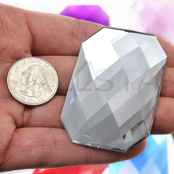 crystal clear extra large stick on octagon gems plastic sticky jewels self adhesive rhinestones big gemstones huge stones acrylic cabochons for cosplay prop making steven universe diy craft furniture embellishments display merchandising windows décor walls theater decoration film making lead free with glue peel and stick stickon allstarco