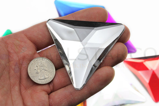 crystal clear triangle extra large huge big jumbo flat back acrylic gems plastic rhinestones for craft gemstones body jewels face skin cabochons embellishments cosplay prop making jewelry making party diy crafts costume making scrapbooking high quality allstarco décor stones larp events film making card making crafting school kids fun creative crafting bling bedazzler bling phone cases laptop costume making garment