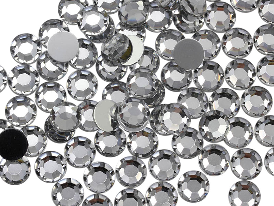 crystal clear round circle flat back acrylic gems plastic rhinestones for craft gemstones body jewels face skin cabochons embellishments cosplay prop making jewelry making party diy crafts costume making scrapbooking high quality allstarco décor stones larp events film making card making crafting school kids fun creative