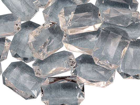 crystal clear octagon acrylic pointed back point back gems treasure jewels plastic gemstones for games parties pirate bounty hunt stones for treasure chests party favors center pieces table scatters theatrical swashbuckler jewels props larp easter egg hunt allstarco