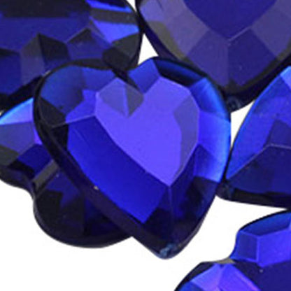 blue dark sapphire heart flat back acrylic gems valentine's day love gift girlfriend boyfriend mom dad family plastic rhinestones for craft gemstones body jewels face skin cabochons embellishments cosplay prop making jewelry making party diy crafts costume making scrapbooking high quality allstarco décor stones larp events film making