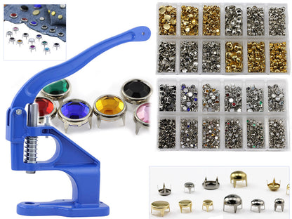 Deluxe Nailhead & Rhinestone Kit - Stud Setter Plus 2500 Nailheads And Rhinestone Studs
