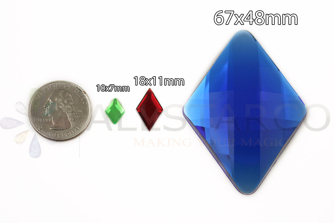 size reference compare next to coin diamond flat back acrylic gems plastic rhombus rhinestones for craft gemstones body jewels face skin cabochons embellishments cosplay prop making jewelry making party diy crafts costume making scrapbooking high quality allstarco décor stones larp events film making
