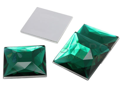 green emerald square flat back acrylic gems plastic rhinestones for craft gemstones body jewels face skin cabochons embellishments cosplay prop making jewelry making party diy crafts costume making scrapbooking high quality allstarco décor stones larp events film making