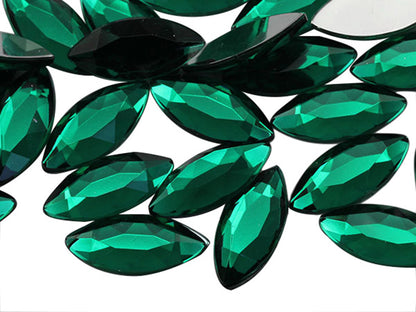 green emerald navette flat back acrylic gems plastic marquise horse eye rhinestones for craft gemstones body jewels face skin cabochons embellishments cosplay prop making jewelry making party diy crafts costume making scrapbooking high quality allstarco décor stones larp events film making