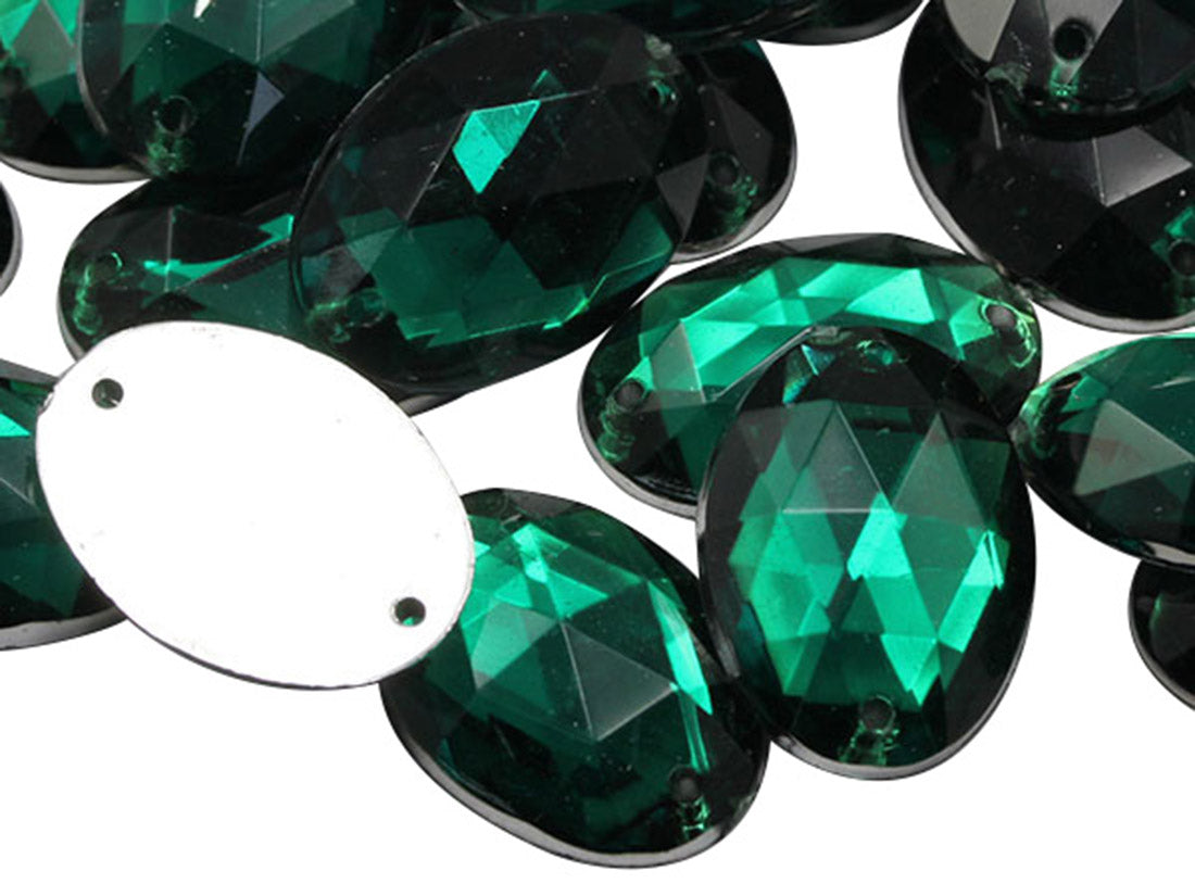 green emerald oval flat back sew on sewing beads craft gems plastic rhinestones acrylic gemstones jewels with holes for clothing embellishments costume making cosplay diy garment prop making dress jewels for fabric crystals allstarco