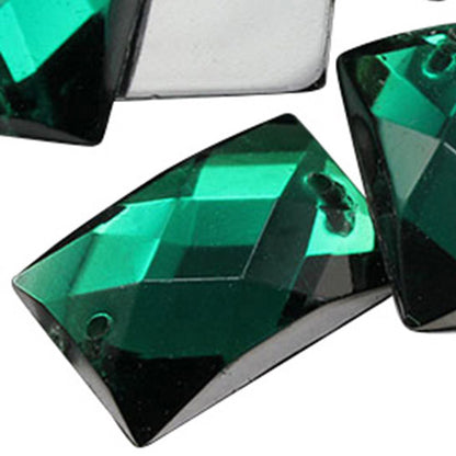 green emerald rectangle rectangular flat back sew on sewing beads craft gems plastic rhinestones acrylic gemstones jewels with holes for clothing embellishments costume making cosplay diy garment prop making dress jewels for fabric crystals allstarco