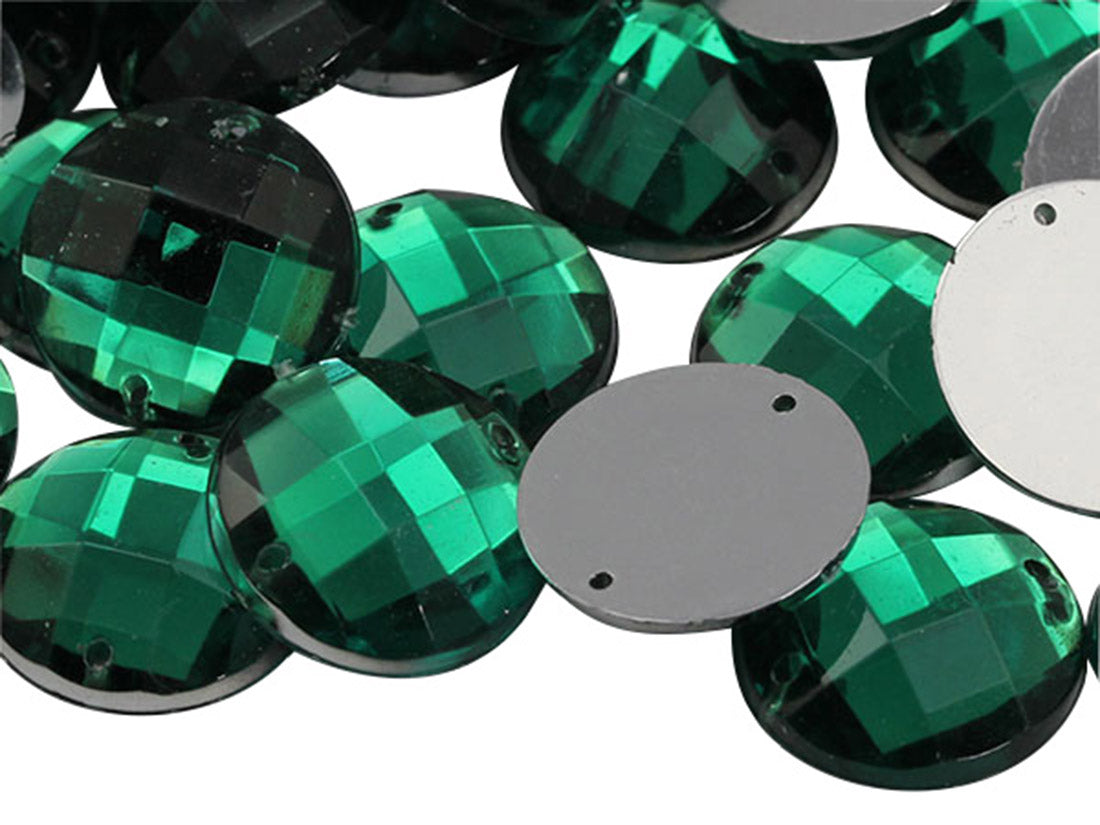 green emerald sew on round flat back acrylic gems jewels gemstones sewing embellishments garment making diy craft costume making