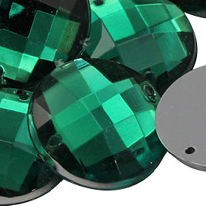 green emerald sew on round flat back acrylic gems jewels gemstones sewing embellishments garment making diy craft costume making