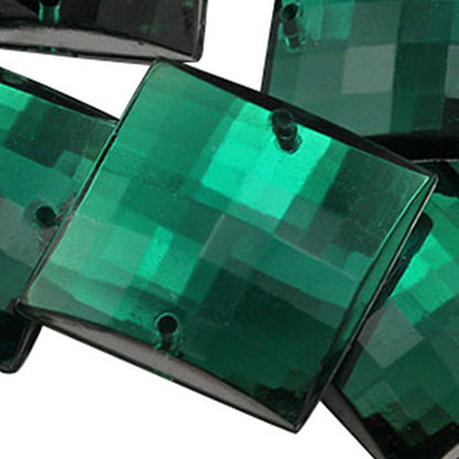 green emerald square flat back sew on sewing beads craft gems plastic rhinestones acrylic gemstones jewels with holes for clothing embellishments costume making cosplay diy garment prop making dress jewels for fabric crystals allstarco