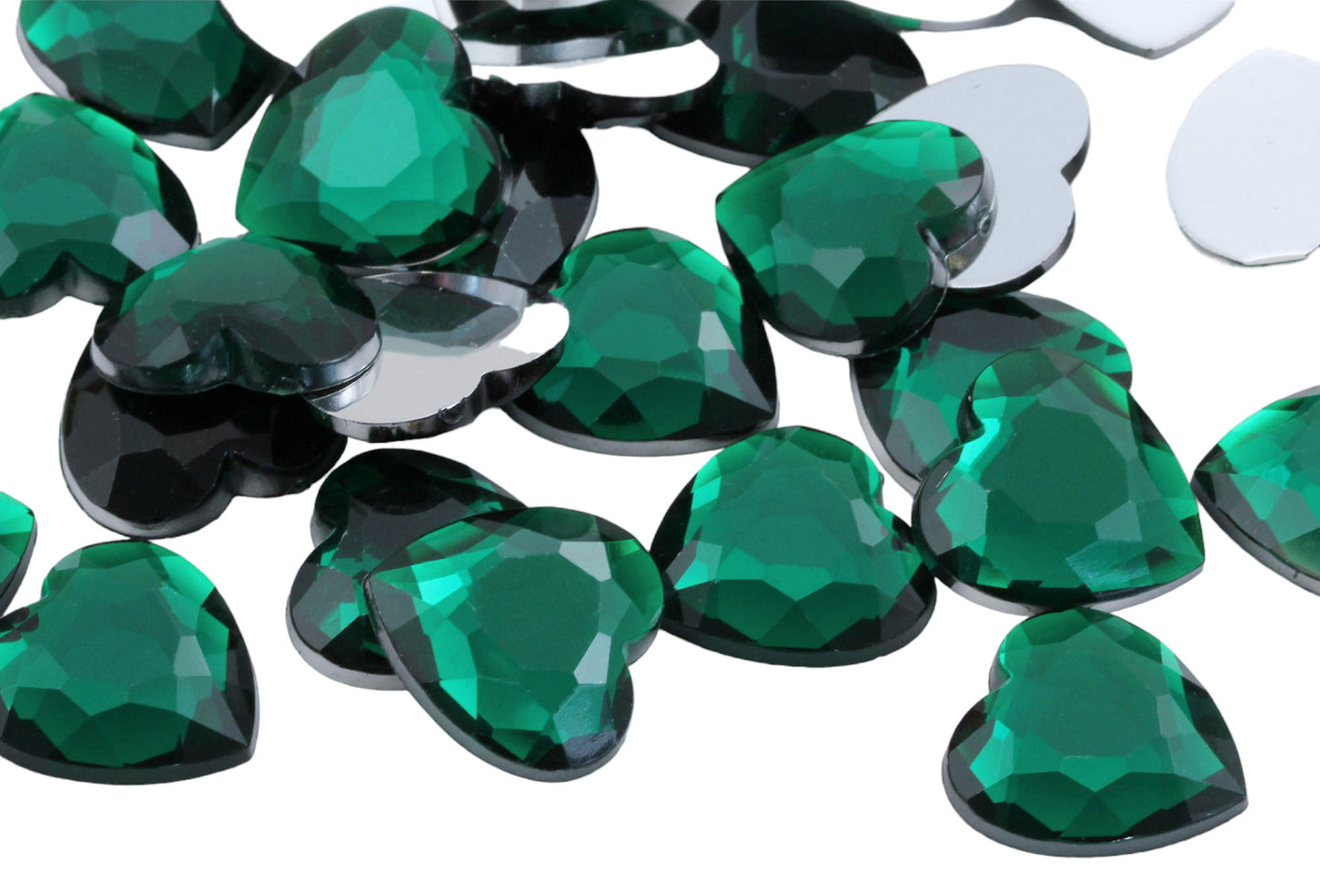 green emerald heart flat back acrylic gems valentine's day love gift girlfriend boyfriend mom dad family plastic rhinestones for craft gemstones body jewels face skin cabochons embellishments cosplay prop making jewelry making party diy crafts costume making scrapbooking high quality allstarco décor stones larp events film making